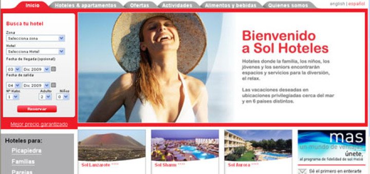 La Marca SOL Hoteles lanza un nuevo sitio WEB  2